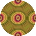 thumbnail image 1 of Ahgly Company Tapis d'Intérieur Rond Lavable en Machine Transitionnel Acajou Brun, 6 Pieds Rond, 1 of 7
