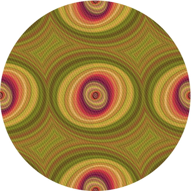 Ahgly Company Tapis d'Intérieur Rond Lavable en Machine Transitionnel Acajou Brun, 3 Pieds Rond