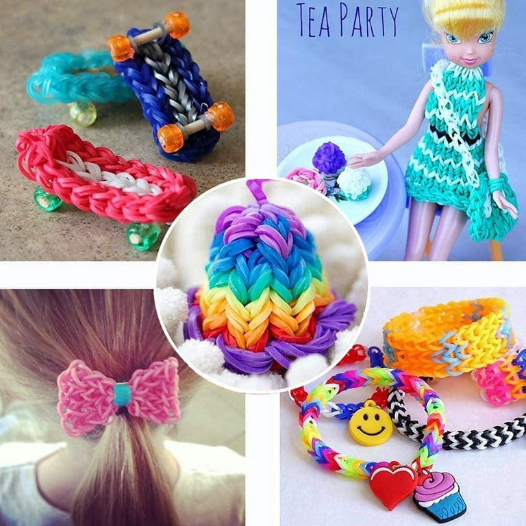 Bracelet Making Kit, 1500+ Rubber Bands Kits, Loom Bracelet Kit, 23 Colors  Rubber Bands Kits with Clips Charms Beads Hooks,Loom Bracelets kit for Kids