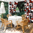 thumbnail image 4 of Vintage Mid-Century Outdoor Curtains for Patio Waterproof, Modern Abstract Geometric Red Gray Grommet Curtains for Porch Outside Privacy Drape for Gazebo Garden Pergola, 1 Panel, 54x84in, 4 of 9