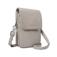 thumbnail image 1 of Bolso bandolera para teléfono móvil con piel auténtica para mujer, beige y gris, 1 of 7