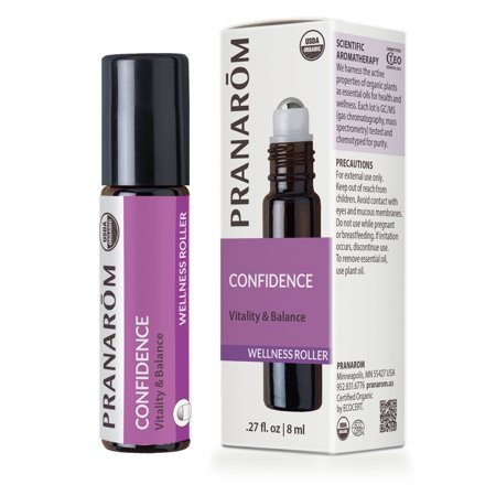 Pranarom - Confidence Mood Roller Wellness Blend 8ml - Aromatherapy with Essential Oils - Certified Organic Ingredients - Pure and Natural Formula for Emotional Well-being - Portable and Convenient