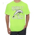 thumbnail image 2 of Wild Bobby Respect The Locals Save Our Oceans Dolphin Animal Lover Men Graphic Tee, Safety Green, Large, 2 of 6
