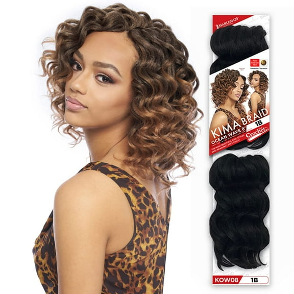Harlem 125 Kima Braid Ocean Wave 8" 4-Pack (8", 1B Off Black)