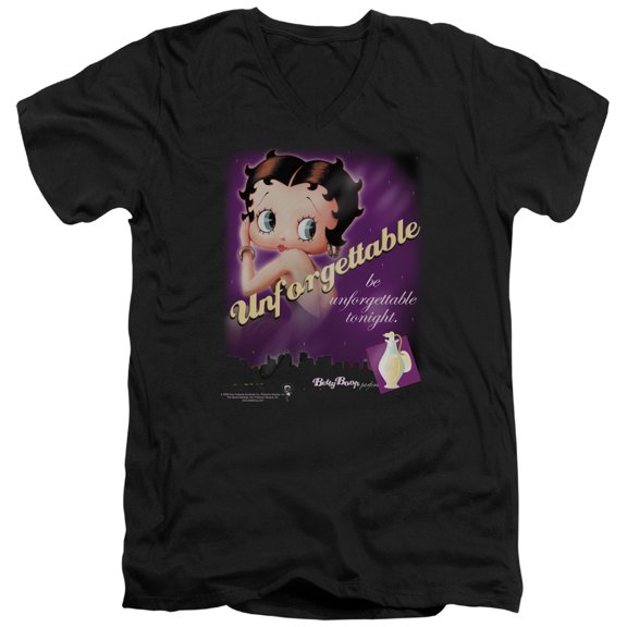 Betty Boop Unforgettable S/S Adult V-Neck T-Shirt Black