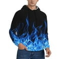 thumbnail image 5 of Unisex Colorful Graphic fire blue flame Pullover Hoodie 3D Print Long Sleeve Hooded Sweatshirt with Pocket for Men and Women, 5 of 7