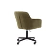 thumbnail image 2 of Inmod Mid-Century Modern Wyatt Velvet Office Chair, Olive, 2 of 5