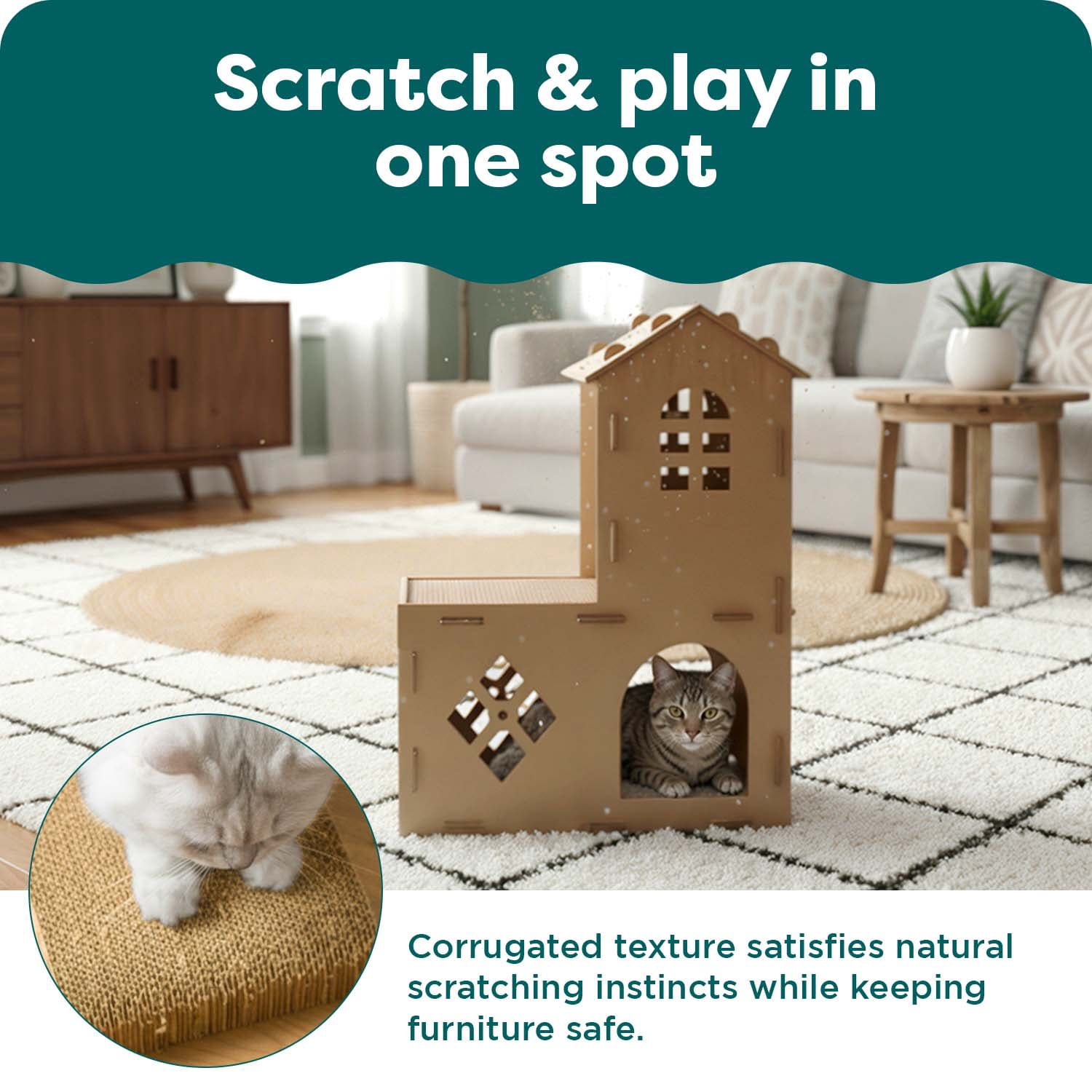 FH High Castle Tower Corrugated Cat Scratcher