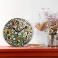 thumbnail image 2 of Yayeee 10" Wall Clock Battery Operated Quartz Round Silent Non-Ticking Home Decor, Beige Floral Garden, 2 of 6