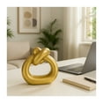 thumbnail image 3 of Home Decor and Bathroom Decor Twist Statue - Modern Shelf Accent and Office Styling Piece for Living Room Styling - Decorative Sculpture Ornament for Coffee Table or Room Display - 9", Gold, 3 of 11