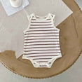 thumbnail image 2 of Timegard Baby Clothes Toddler Boy Girl Striped Cotton Comfy Onesie Newborn Sleeveless Jumpsuit Infant, 2 of 3