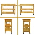 thumbnail image 2 of Modern Mobile Kitchen Island with Two Lockable Wheels Natural, 2 of 5