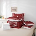 thumbnail image 6 of jejeloiu Rich Paisley 7pcs Queen Bedding,Bohemian Print Bedding Comforter Set Queen For Adults,Red White,Reversible, 6 of 7
