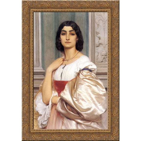A Roman Lady 24x18 Gold Ornate Wood Framed Canvas Art by Frederic Leighton
