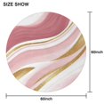 thumbnail image 6 of Pink Gold Marble Pattern Round Tablecloth 60"x60",Wrinkle Wipeable Table Cloth for Kitchen Dining Room Picnic Patio Party, 6 of 6