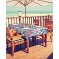 thumbnail image 2 of Fsddascl Grey Pink Outdoor Tablecloth - 54x80 Inch Rectangle Dining Table Cover, Modern Geometric Marble Abstract Art Waterproof Outdoor Table Cloth with Umbrella Hole & Zipper for Picnic/Patio, 2 of 7
