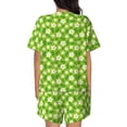 thumbnail image 3 of Qekee Daisies Flowers Women's Pajama Set Short Sleeve Sleepwear Summer Home Wear with Pockets Soft Short Sleeve Shirt - Daisies Flowers, 3 of 9