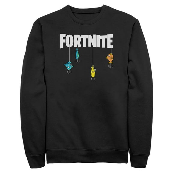 Mens Fortnite Fishing Lure White Logo Sweatshirt