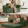 thumbnail image 4 of COOLHUT 63" W Convertible Sofa Bed, Foam Floor Sofa, Folding Sleeper Sofa Couch Bed with Six Frame, High Rebound Density Sofa, Corduroy Sofa Couch Bed for Living Room, Bedroom, Oliver Green, 4 of 11