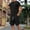 Black, variant on Mens 2 Piece Outfit Crew Neck Short Sleeve Ligjtweight Drawstring Shorts Summer Solid Color Set With Large Pockets Blue M