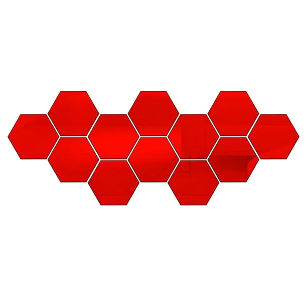 Hojas de espejo hexagonales reflectantes flexibles, azulejos de espejo autoadhesivos, pegatinas de espejo sin vidrio para decoración del hogar diaria