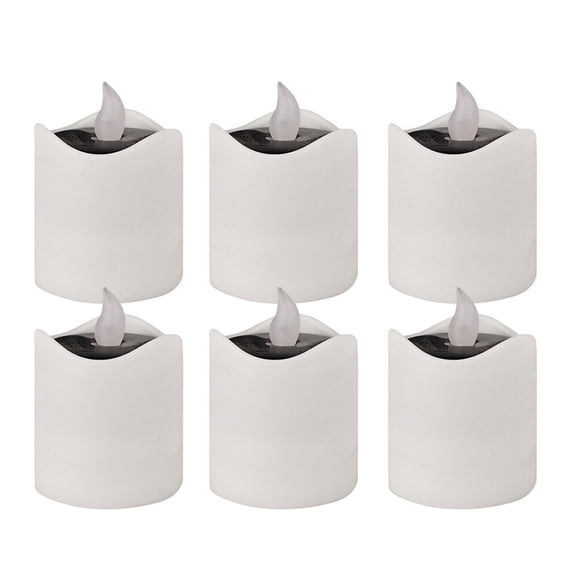 GOOHOCHY Lámpara solar recargable de cera de té de 6 piezas, lámpara solar LED de vela, luz solar de vela para exteriores