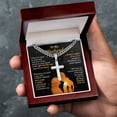 thumbnail image 4 of Gift For Husband - My Heart Remains - Cuban Link Chain with Artisan Cross, 4 of 5
