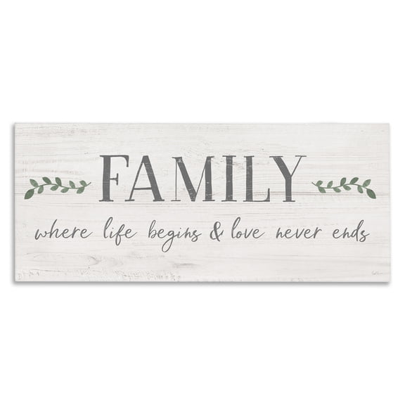 Stupell Industries French Country Love Never Ends Family Phrase Canvas Art, 24 x 10, by Natalie Carpentieri