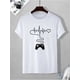 thumbnail image 2 of Camiseta para hombre con estampado de mando de juego y latidos, cuello redondo y manga corta, estilo informal y elegante para uso diario y urbano en verano., 2 of 6