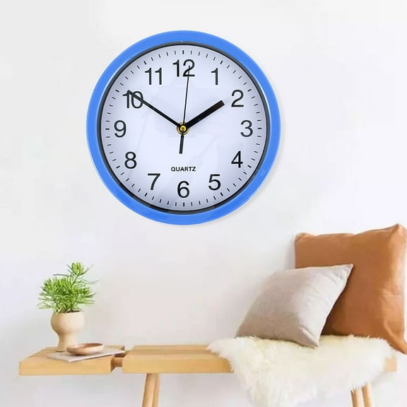 RZVNMKO Flora Silent Round Quartz Wall Clock, 8-Inch Battery Operated Non-Ticking, White Background