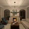 thumbnail image 2 of ACROMA Fidenza Empire 12-light Farmhouse Coastal Beaded Chandelier with UL Certified - 40'' Weathered Oak Weathered, Distressed, Matte, 2 of 5