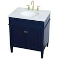 thumbnail image 1 of Pemberly Row Modern 30" Single Marble Top Bathroom Vanity in Blue, 1 of 16