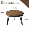 thumbnail image 6 of COSIEST Outdoor&Indoor Faux Wood Tree-Slice Round Concrete Side Table with Metal Legs, 6 of 6