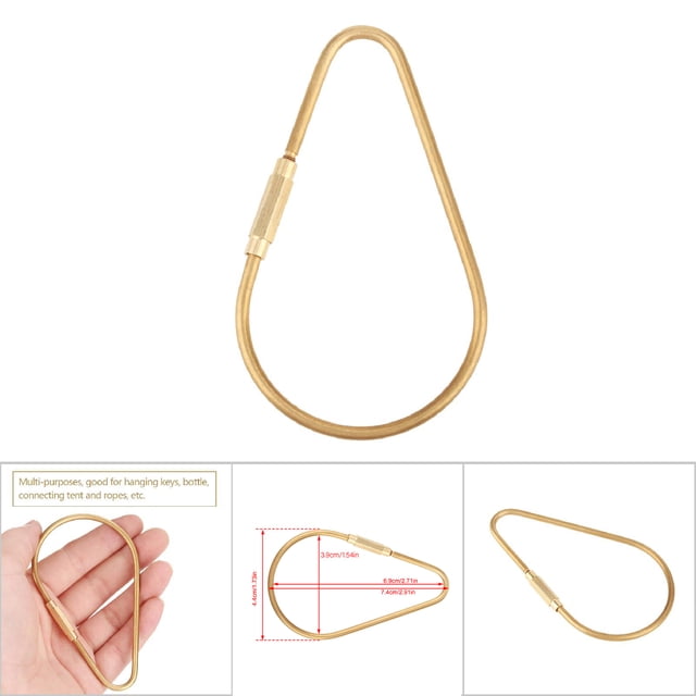 Durable Solide en Laiton Vis Serrure Porte-Clés Clip Outil Crochet Portable Léger en Laiton Ovale Clip Crochet Porte-Clés Porte-Clés Accessoires 3 Forme Porte-Clés en Option
