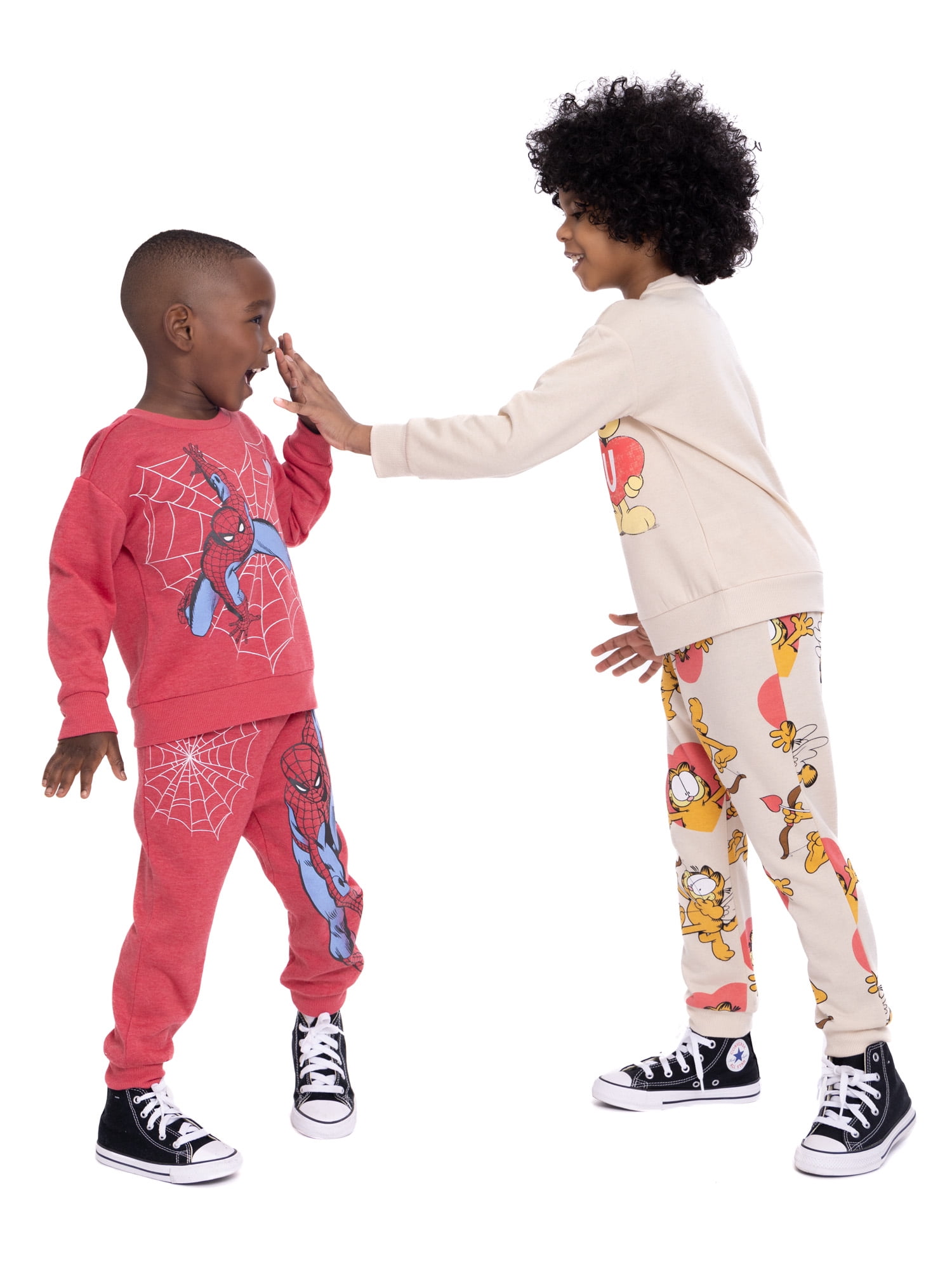 Toddler Boy Spiderman Valentine?s Day Crewneck Sweatshirt and Joggers Set, 2-Piece Set, Sizes 12M-5T