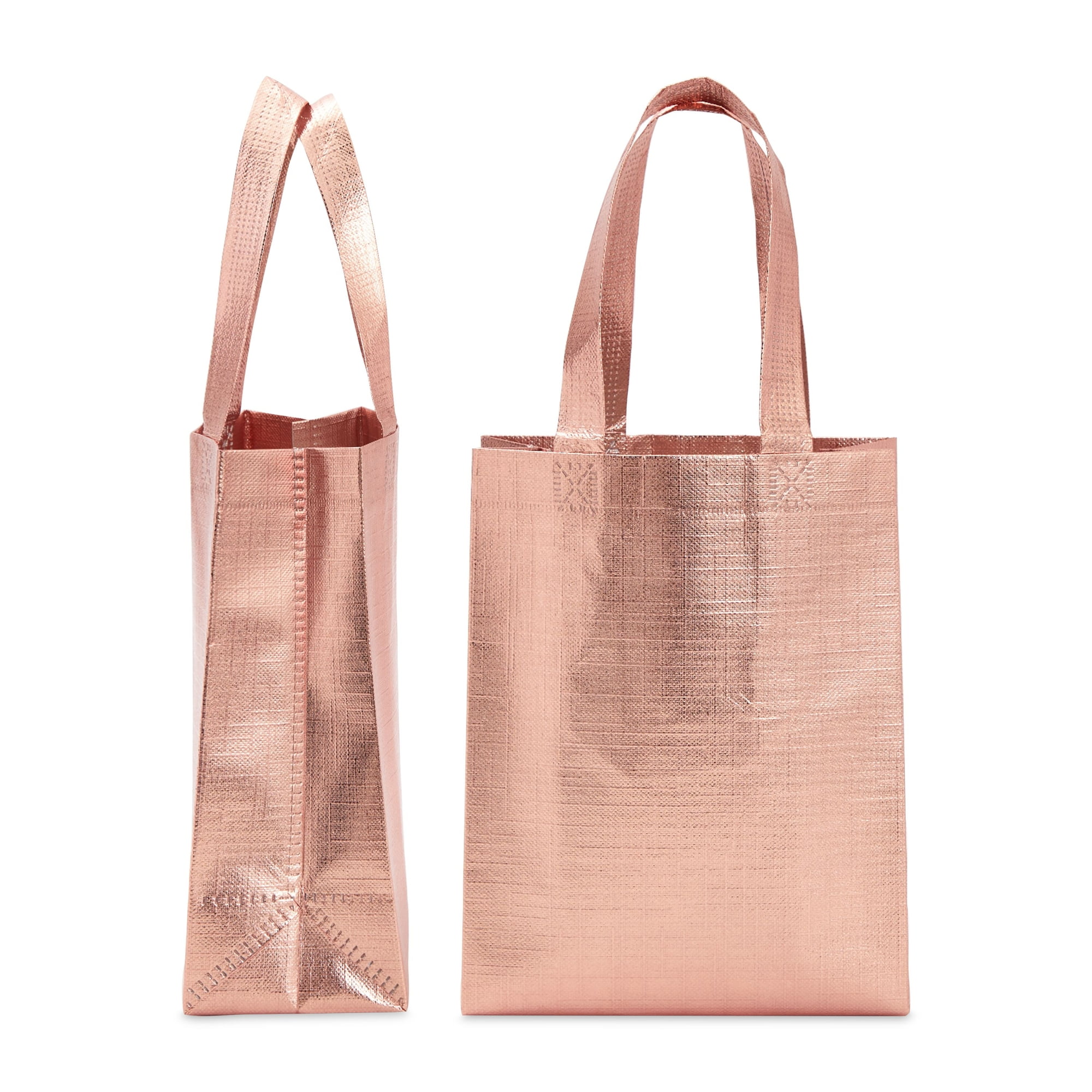 24 Pack Rose Gold Gift Bags with Handles, Large Non-Woven Reusable Grocery  Tote Bags (13.8 x 11.8 x 4.72 In)
