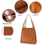 High-quality genuine leather, solid color, large capacity, women's handbag, cross-body shoulder bag, shopping bag, and wander bag.