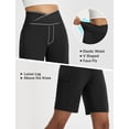 thumbnail image 4 of BALEAF Women's Bermuda Long Shorts 9" Above Knee Length Stretch Walking Athletic Dressy Casual Summer Black XS, 4 of 6