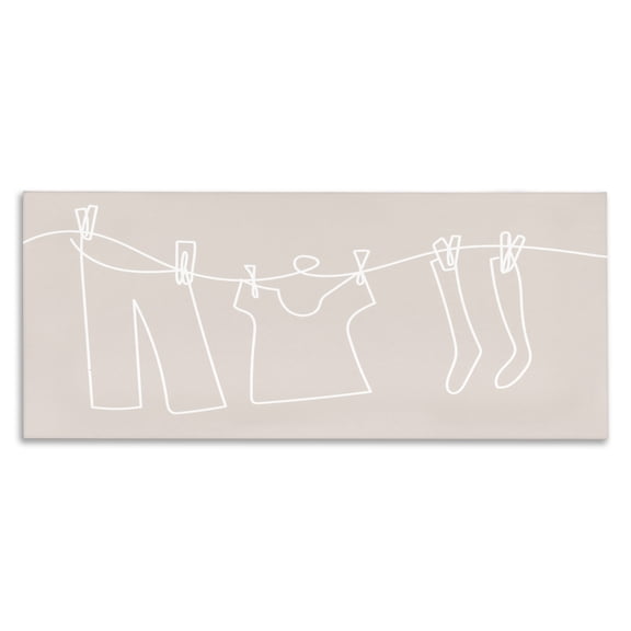 Stupell Industries Modern Minimal Laundry Doodle Canvas Art, 24 x 10, by Lil' Rue