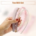 thumbnail image 7 of Unique Bargains 3pcs Fashion Headbands Set Different Designs Headbands Faux Pearl Hair Accessories for Women Party Pink, 7 of 7