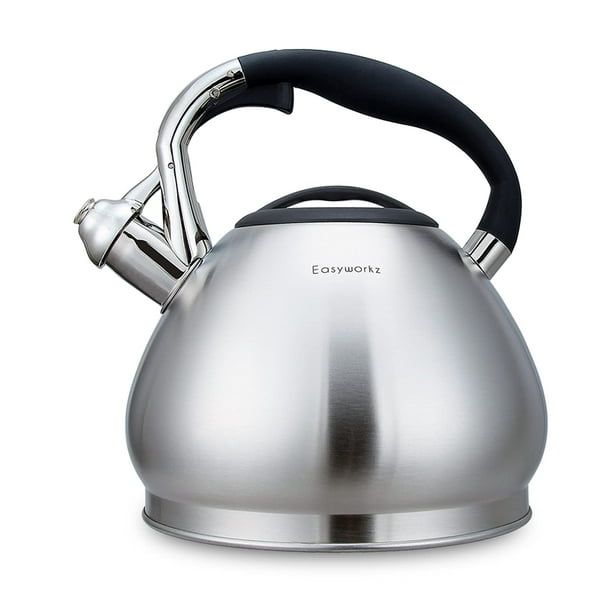Easyworkz Estufa Silbante Hervidor de té Acero inoxidable Hervidor de agua caliente 2.3 l