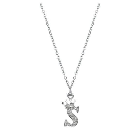 Initial Letter Pendant Necklace For Men Women, Letter A-Z Pendant Necklace Letter Pendant Charming Initials Chain Necklace, Inlaid Letter Necklace