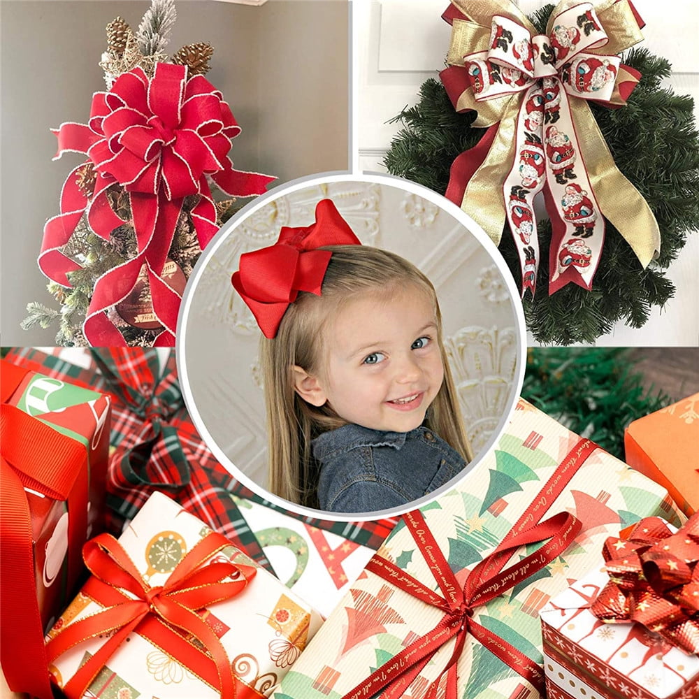 Wooden Bow Maker Tool With Adjustable Sticks - DIY Ribbon Bow Maker For Wreaths, Gifts & Party Decor