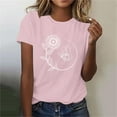 thumbnail image 2 of Tops de Ajuste Suelto para las Mujeres Sudadera Casual Impresa Manga Corta Cuello Redondo Superior, Poliéster, 2 of 4