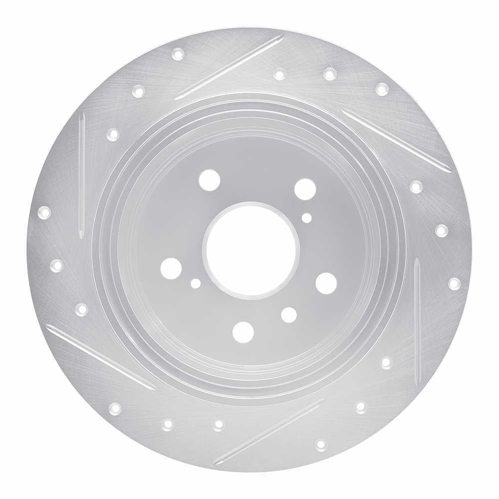 Dynamic Friction Company 631-76065R DFC Brake Rotor - Drilled And Slotted - Silver