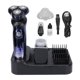 thumbnail image 1 of Afeitadora de barba eléctrica, 3 cuchillas, resistente al agua, recargable por USB, recortador de pelo de nariz, cortadora de pelo, 1 of 8
