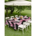 thumbnail image 5 of 60x120 Inch Outdoor Tablecloth with Umbrella Hole Zipper Rectangle Abstract Pink Rectangular Tablecloths Outside Waterproof Geometric Zigzag Waves Bohemian Stripes Patio Table Cloth Cover for Picnic, 5 of 8