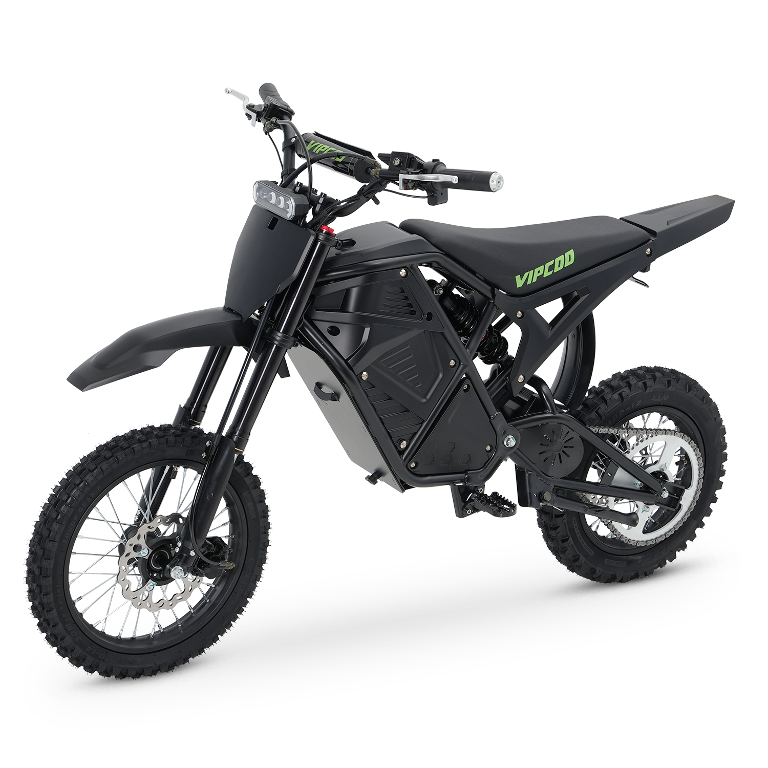 Vipcoo H3 4500W Peak Electric Dirt Bike for Adults, 40MPH High Power off Road Motorcycle with 48V 23Ah Battery and Hydraulic Suspension, Black