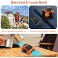 thumbnail image 3 of Prociv Waist Fan - Portable Clip Fan with 10000mAh Battery, 24-Hour Working Time, LED SOS Light - 3 Speeds, 15500RPM Strong Airflow - Neck Fan for Jobsite, Farming, Fishing(Orange), 3 of 7