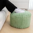 thumbnail image 4 of Round Pouf Ottoman Stuffed Velvet Floor Pouf Footrest Foot Stool Bean Bag Floor Chair for Bed Room Living Room Accent Seat 20x12inches with Filler Sage Green, 4 of 15
